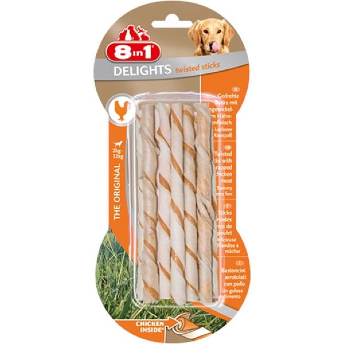 8 In 1 Delights Twisted Tavuklu Burgu Köpek Kemik Ödülü 10x55 Gr