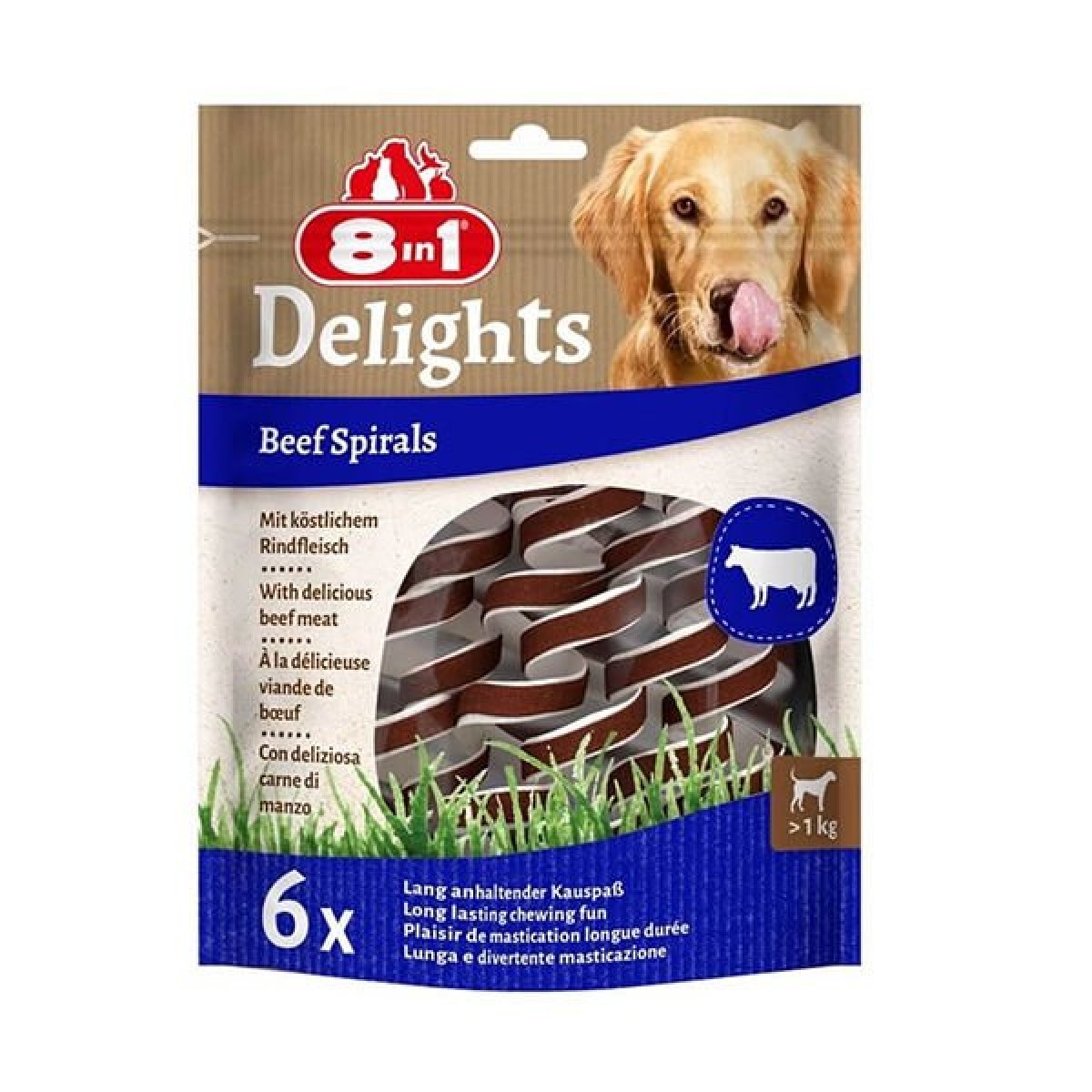 8in1 Delights Smart Spirals Biftekli Burgu Köpek Ödülü 6 Adet 8in1 Delights Smart Spirals Biftekli Burgu Köpek Ödülü 6 Adet