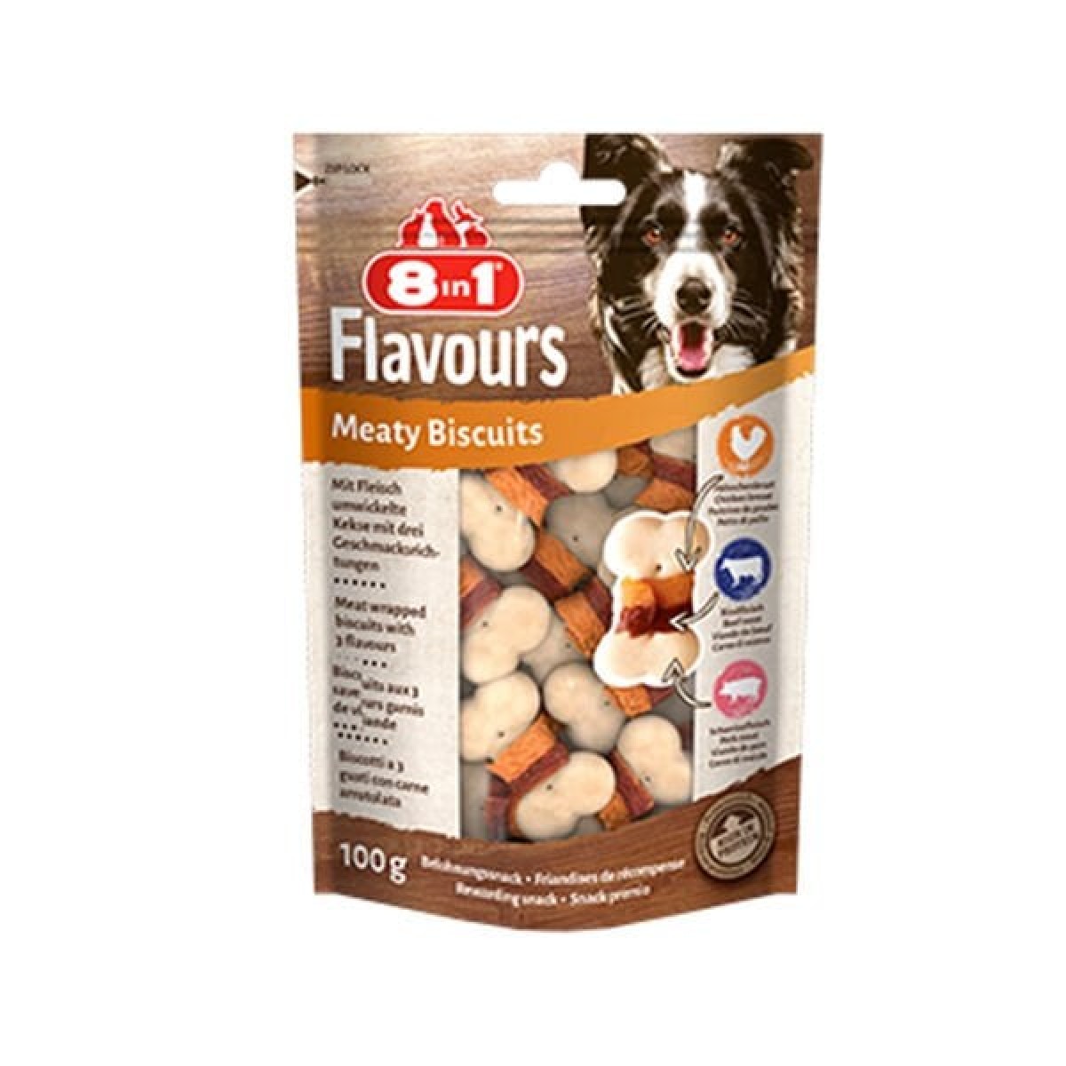8in1 Flavours Meaty Biscuits Kıtır Köpek Ödül Maması 100 Gr 8in1 Flavours Meaty Biscuits Kıtır Köpek Ödül Maması 100 Gr