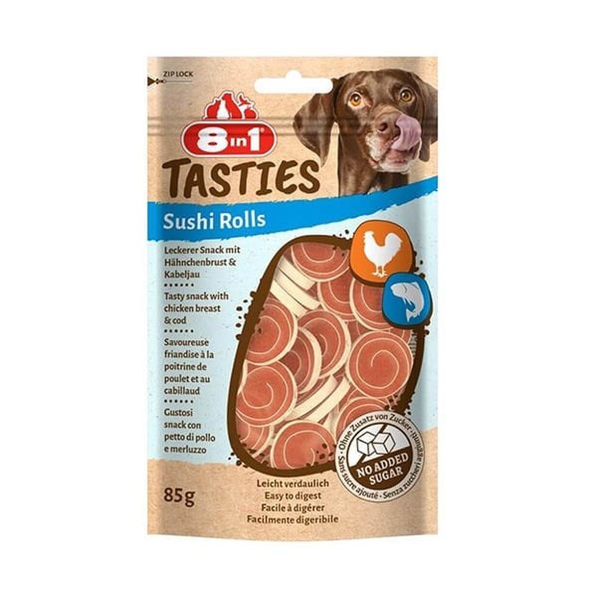 8in1 Tasties Sushi Rolls Tavuklu ve Balıklı Sushi Köpek Ödül Maması 85 Gr 8in1 Tasties Sushi Rolls Tavuklu ve Balıklı Sushi Köpek Ödül Maması 85 Gr