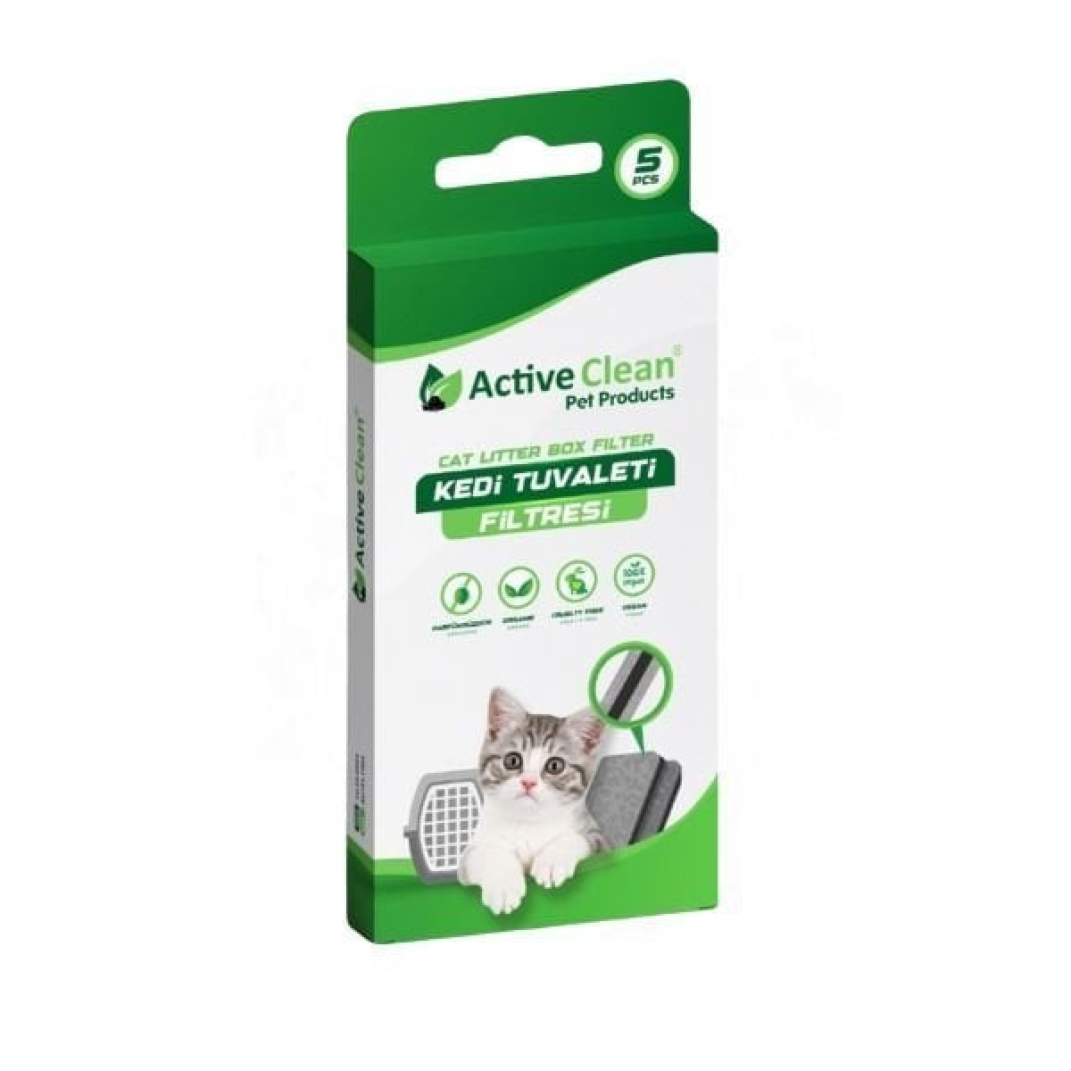 Active Clean Kedi Tuvaleti Filtresi 5 Adet Active Clean Kedi Tuvaleti Filtresi 5 Adet