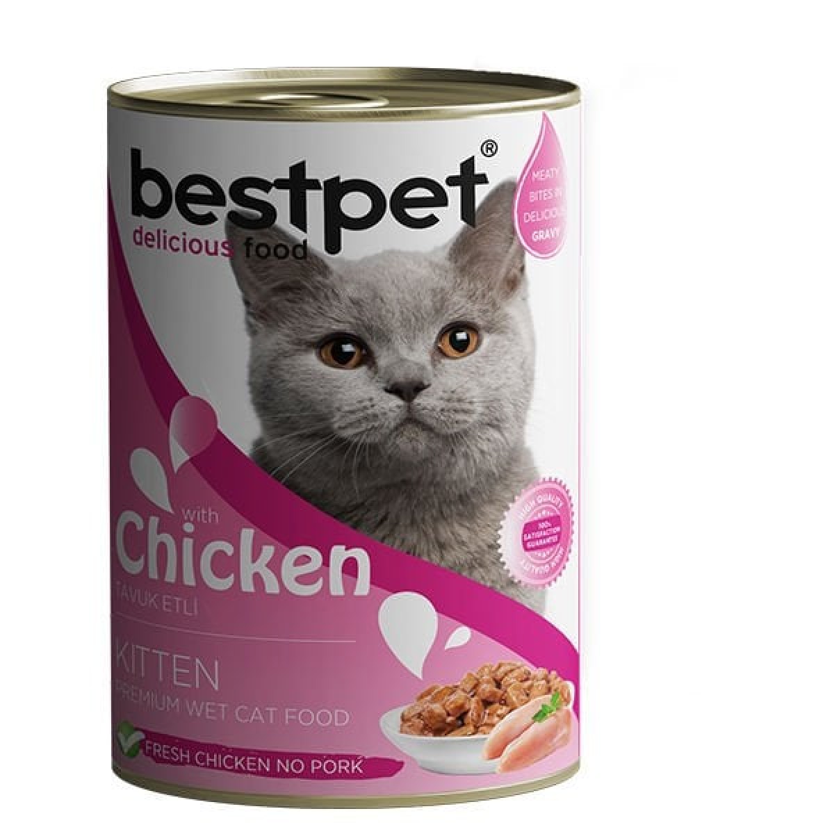 Bestpet Tavuklu Jöleli Yavru Konserve Kedi Maması 400 Gr Bestpet Tavuklu Jöleli Yavru Konserve Kedi Maması 400 Gr