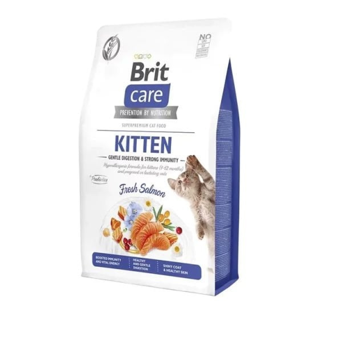 Brit Care Gentle Digestion & Strong Immunity Tahılsız Somonlu Yavru Kedi Maması 2 Kg