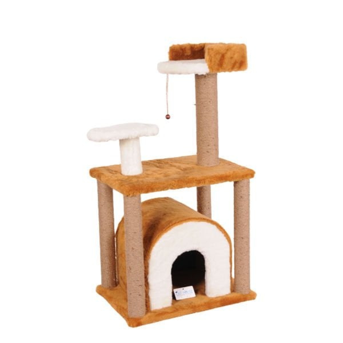 Cat Hause S01 Yuvalı Kedi Tırmalama Evi Kahverengi 105 Cm