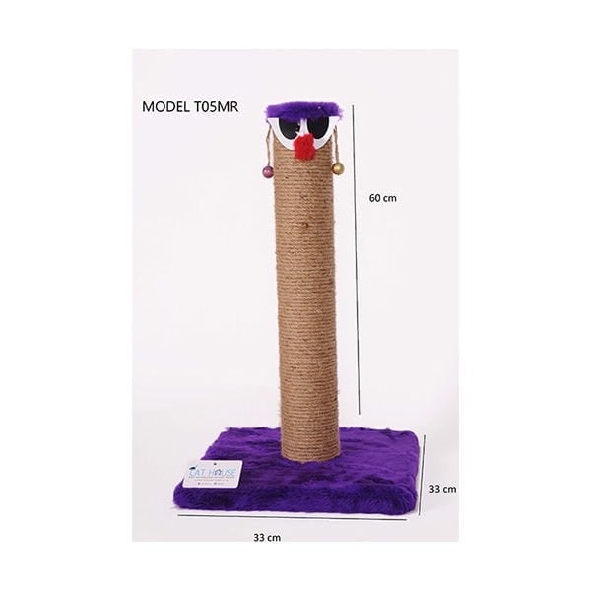 Cat Hause T05 Kalın Palyaço Kedi Tırmalama Tahtası Mor 60 Cm