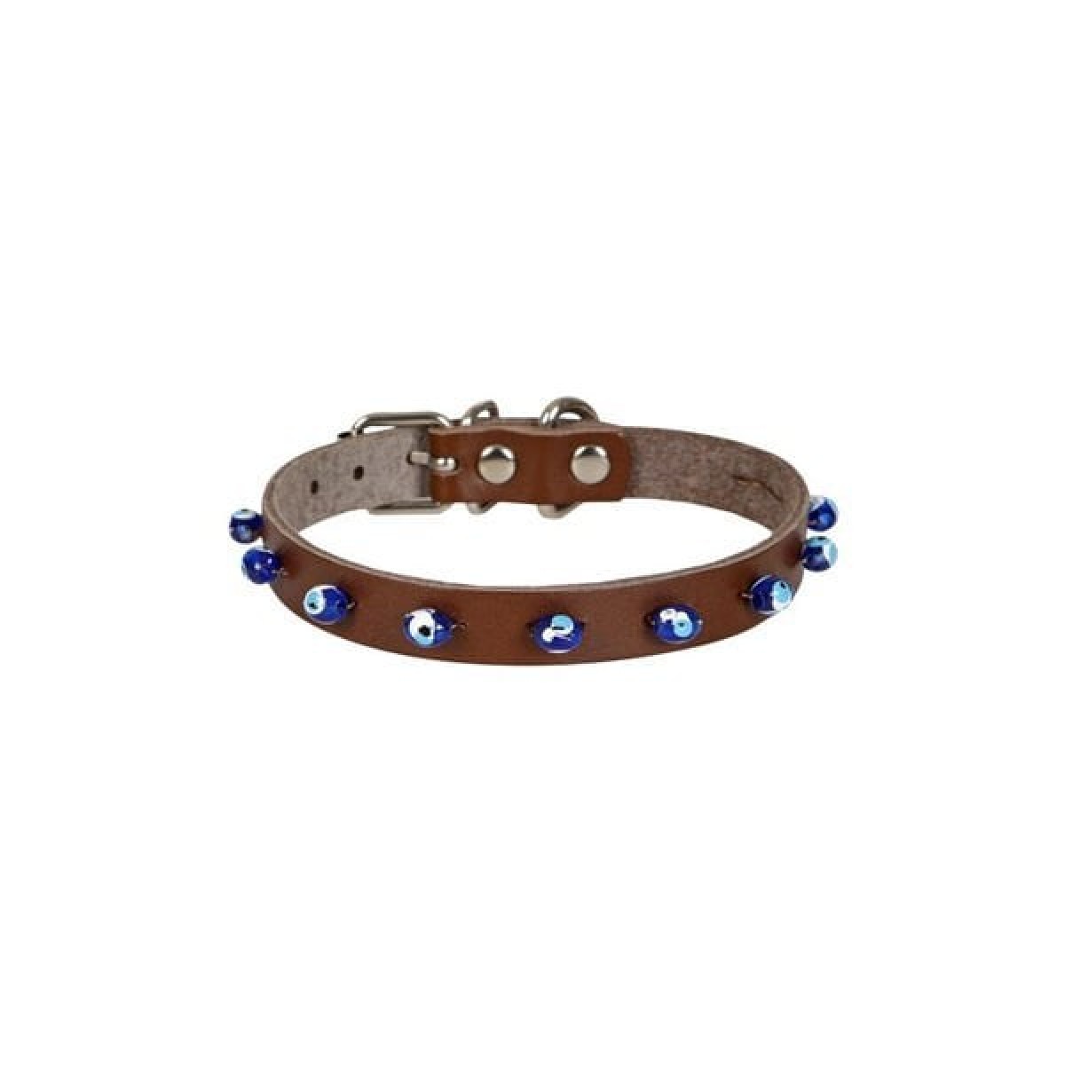 Cattie Boncuklu Deri Küçük Irk Köpek ve Kedi Boyun Tasması Large Kahverengi 1.2x23-27 Cm Cattie Boncuklu Deri Küçük Irk Köpek ve Kedi Boyun Tasması Large Kahverengi 1.2x23-27 Cm