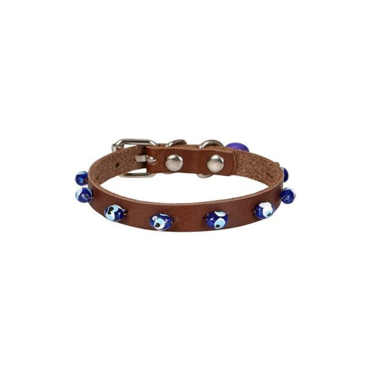 Cattie Boncuklu Deri Küçük Irk Köpek ve Kedi Boyun Tasması Medium Kahverengi 1x20-23 Cm Cattie Boncuklu Deri Küçük Irk Köpek ve Kedi Boyun Tasması Medium Kahverengi 1x20-23 Cm