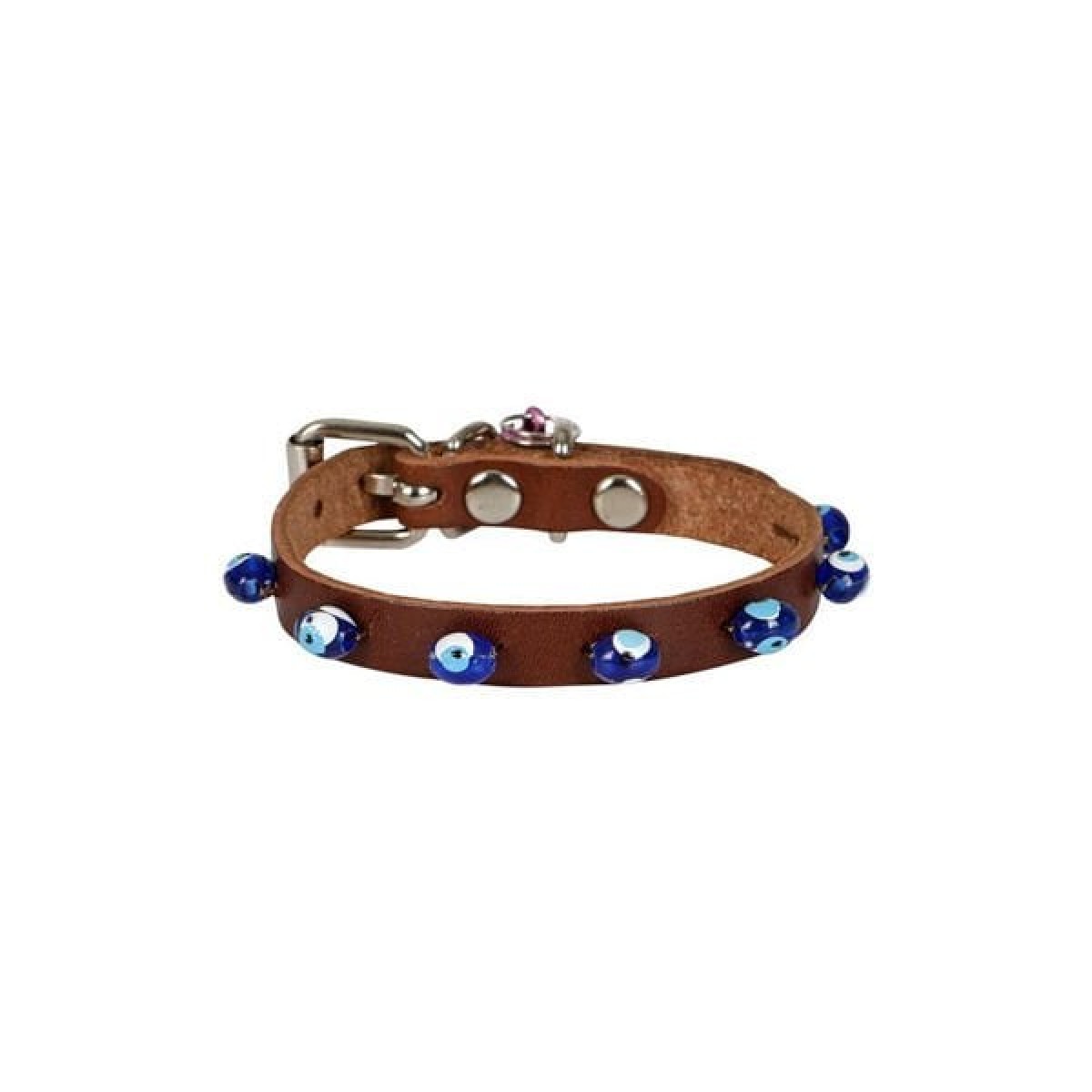 Cattie Boncuklu Deri Küçük Irk Köpek ve Kedi Boyun Tasması Small Kahverengi 1x16-20 Cm Cattie Boncuklu Deri Küçük Irk Köpek ve Kedi Boyun Tasması Small Kahverengi 1x16-20 Cm
