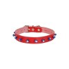 Cattie Boncuklu Deri Küçük Irk Köpek ve Kedi Boyun Tasması Xlarge Kırmızı 1.5x26-30 Cm