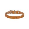 Cattie Gerçek Deriden Taşlı Kedi Boyun Tasması Medium Camel 1x20-23 Cm Cattie Gerçek Deriden Taşlı Kedi Boyun Tasması Medium Camel 1x20-23 Cm