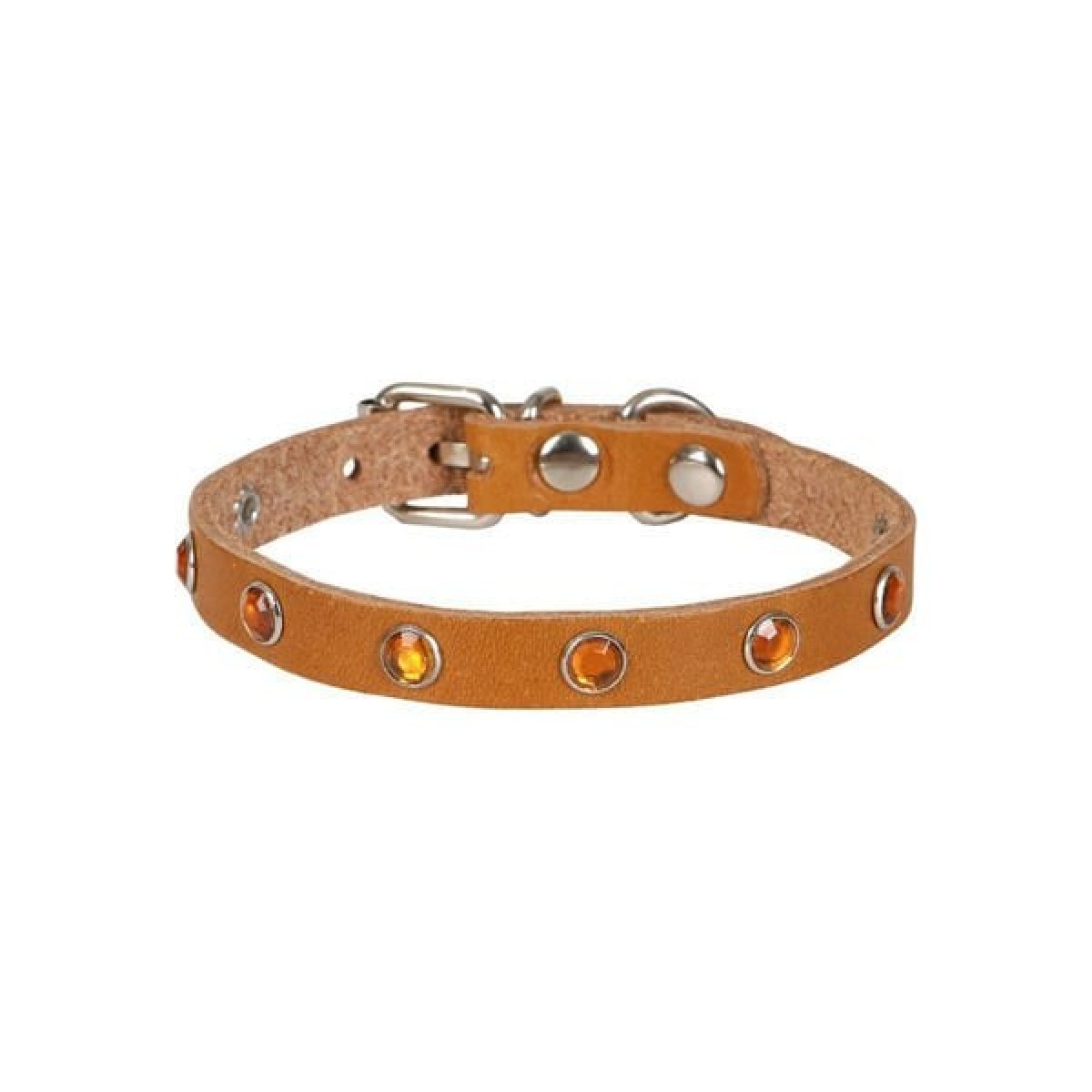 Cattie Gerçek Deriden Taşlı Kedi Boyun Tasması Medium Camel 1x20-23 Cm Cattie Gerçek Deriden Taşlı Kedi Boyun Tasması Medium Camel 1x20-23 Cm