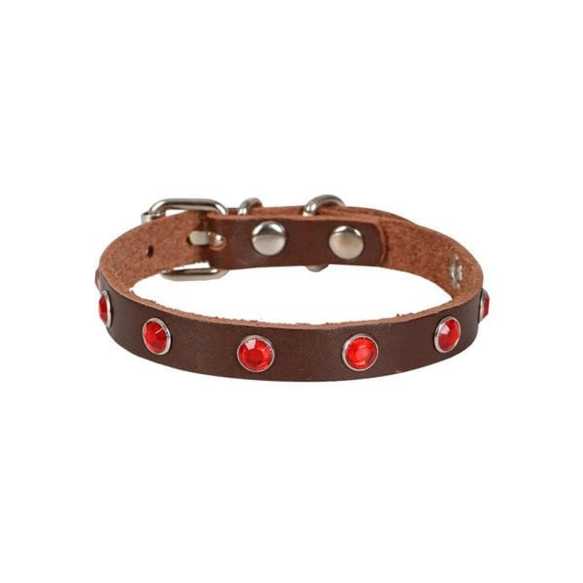 Cattie Gerçek Deriden Taşlı Kedi Boyun Tasması Medium Kahverengi 1x20-23 Cm Cattie Gerçek Deriden Taşlı Kedi Boyun Tasması Medium Kahverengi 1x20-23 Cm