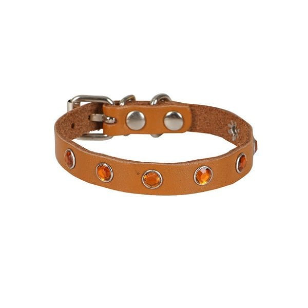 Cattie Gerçek Deriden Taşlı Kedi Boyun Tasması Small Camel 1x16-20 Cm Cattie Gerçek Deriden Taşlı Kedi Boyun Tasması Small Camel 1x16-20 Cm