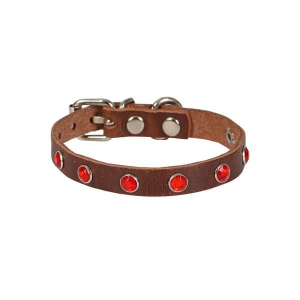 Cattie Gerçek Deriden Taşlı Kedi Boyun Tasması Small Kahverengi 1x16-20 Cm Cattie Gerçek Deriden Taşlı Kedi Boyun Tasması Small Kahverengi 1x16-20 Cm