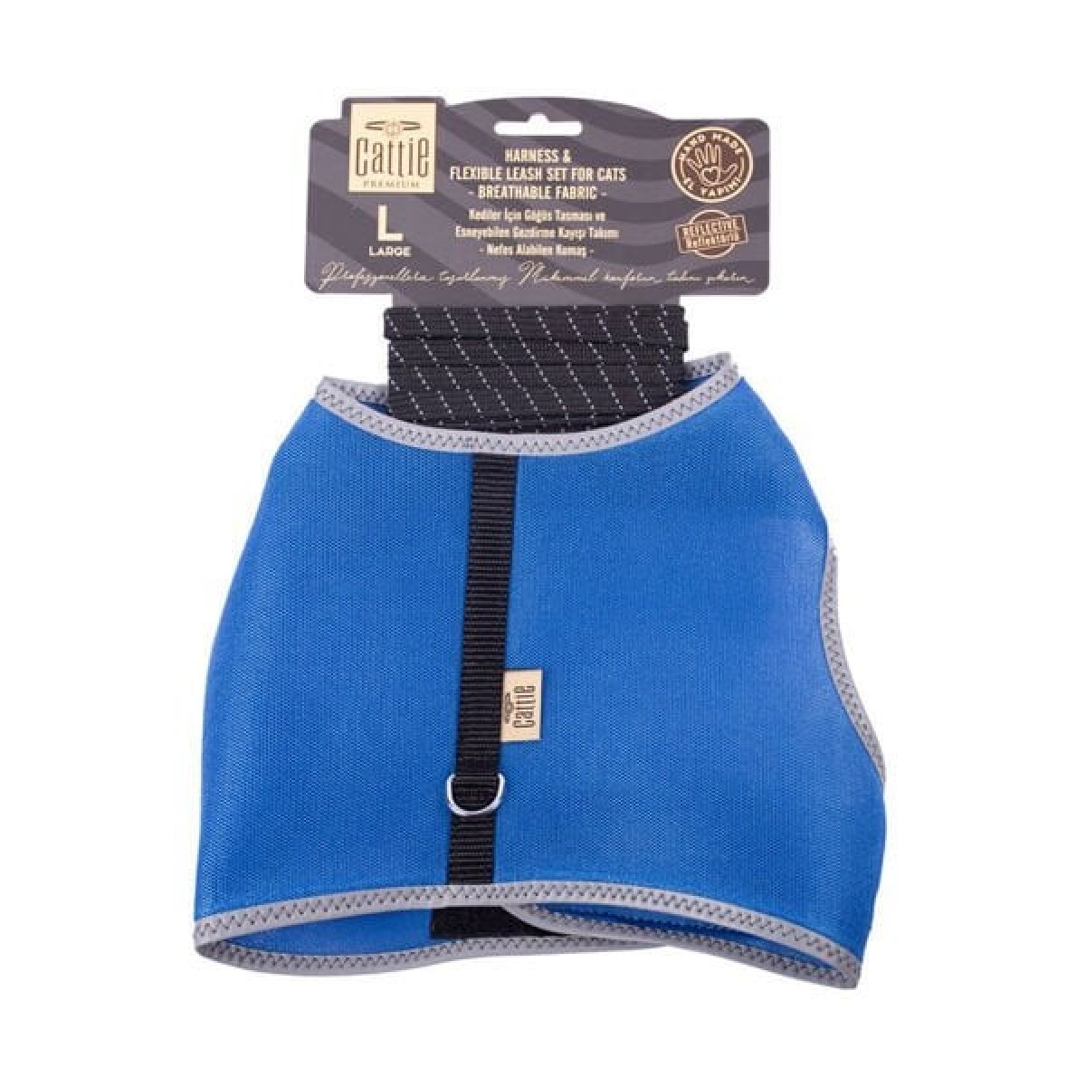 Cattie Havalı Dokuma Kedi Göğüs ve Gezdirme Takımı Large Royal Mavi 1.5x30-40 Cm Cattie Havalı Dokuma Kedi Göğüs ve Gezdirme Takımı Large Royal Mavi 1.5x30-40 Cm