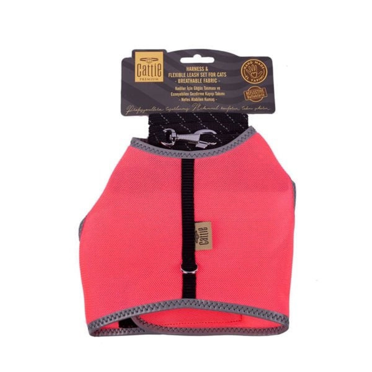 Cattie Havalı Dokuma Kedi Göğüs ve Gezdirme Takımı Medium Pembe 1x25-35 Cm Cattie Havalı Dokuma Kedi Göğüs ve Gezdirme Takımı Medium Pembe 1x25-35 Cm