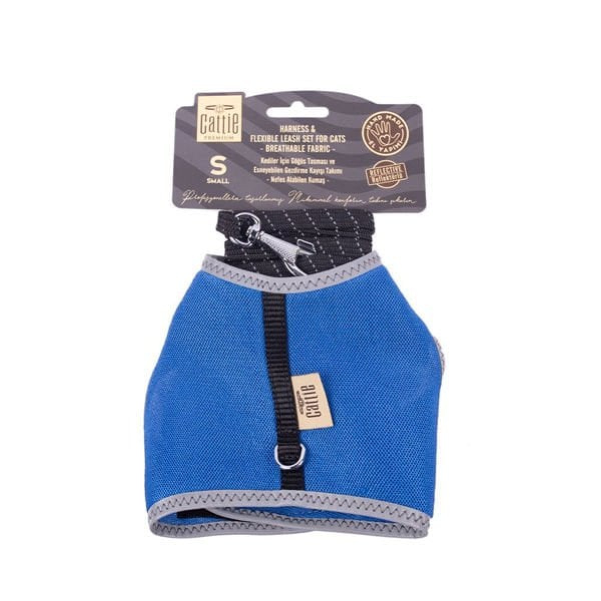 Cattie Havalı Dokuma Kedi Göğüs ve Gezdirme Takımı Small Royal Mavi 1x20-30 Cm Cattie Havalı Dokuma Kedi Göğüs ve Gezdirme Takımı Small Royal Mavi 1x20-30 Cm