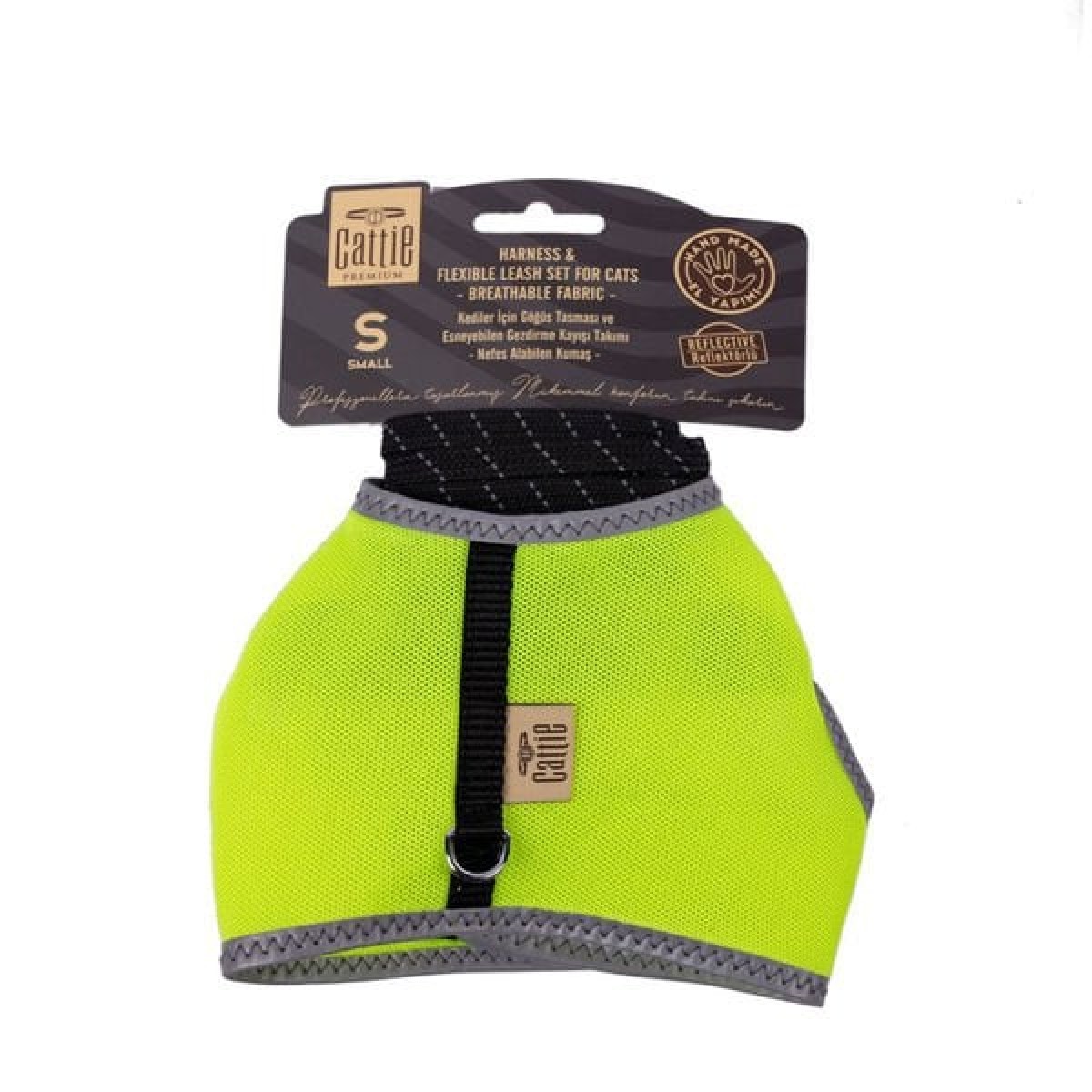 Cattie Havalı Dokuma Kedi Göğüs ve Gezdirme Takımı Small Sarı 1x20-30 Cm Cattie Havalı Dokuma Kedi Göğüs ve Gezdirme Takımı Small Sarı 1x20-30 Cm