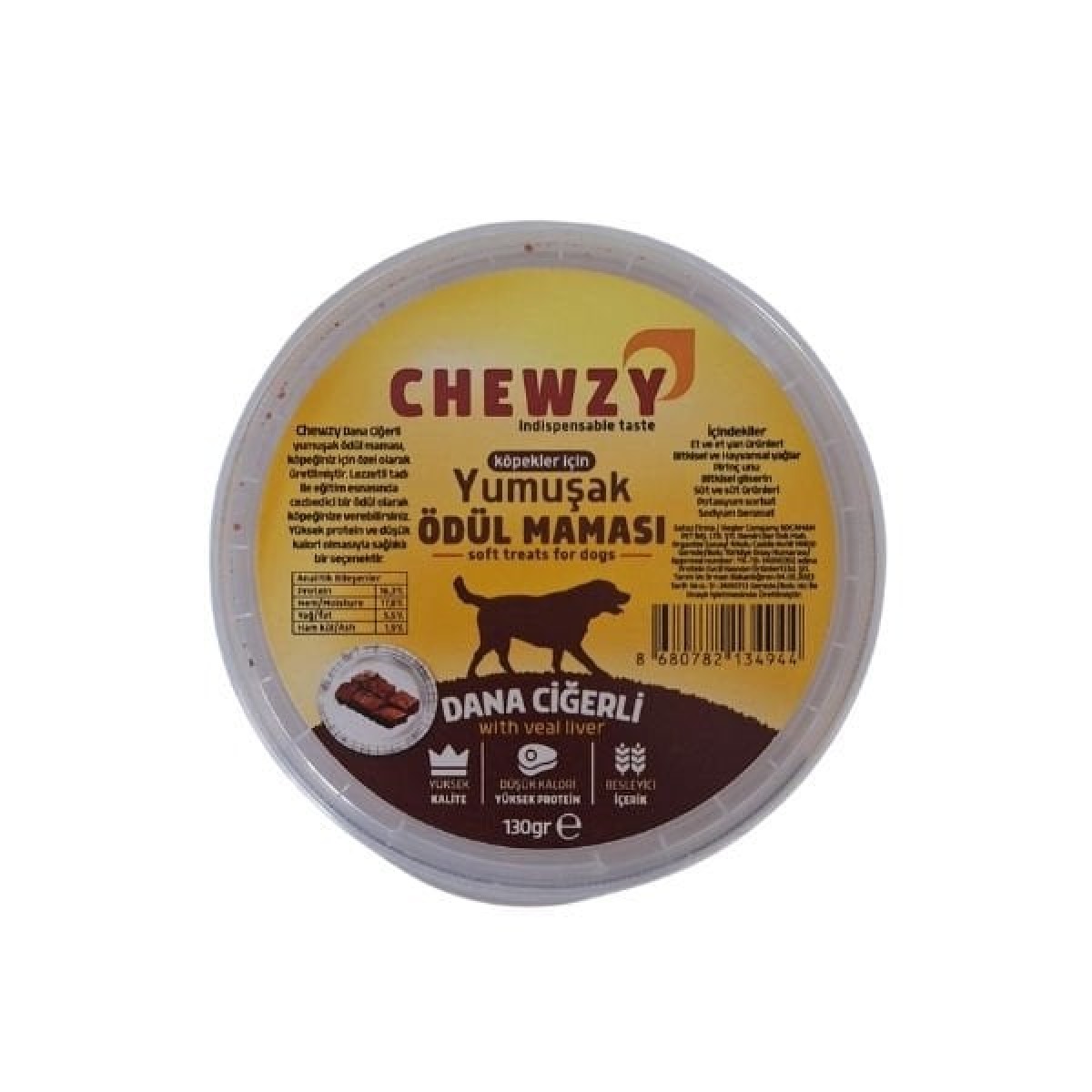 Chewzy Ciğerli Yumuşak Köpek Ödül Maması 130Gr