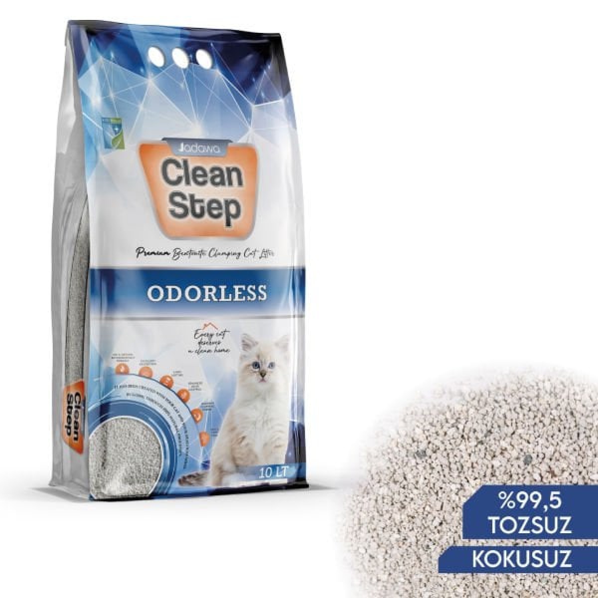 Clean Step Odorless Aktif Karbonlu Kokusuz İnce Taneli Topaklanan Bentonit Kedi Kumu 10 Lt Clean Step Odorless Aktif Karbonlu Kokusuz İnce Taneli Topaklanan Bentonit Kedi Kumu 10 Lt
