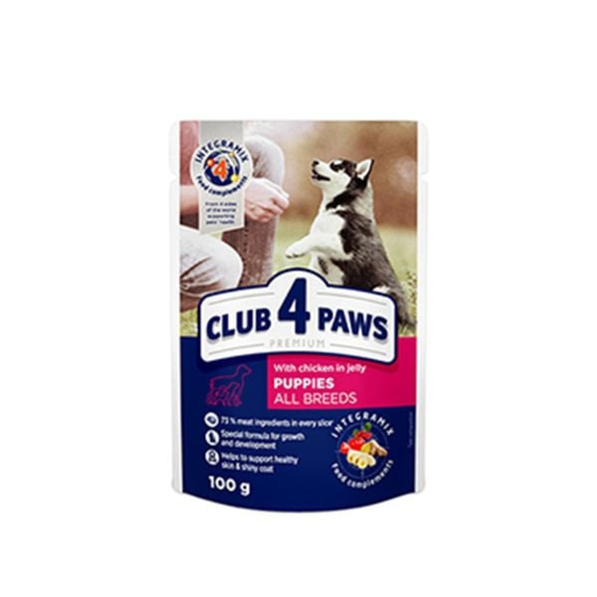 Club4Paws Tavuklu Jöleli Pouch Yavru Konserve Köpek Maması 100 Gr