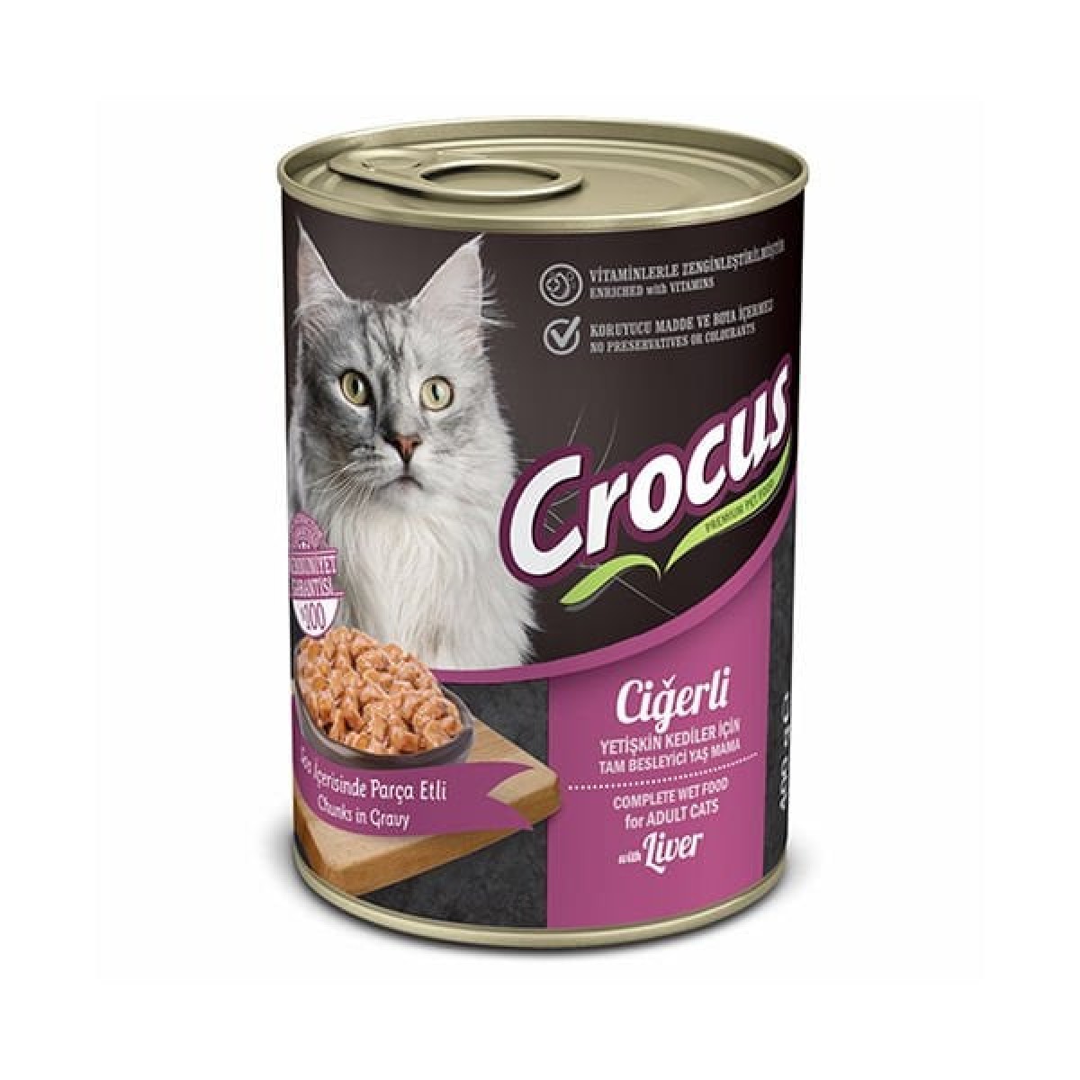 Crocus Ciğerli Yetişkin Kedi Yaş Maması 400 Gr Crocus Ciğerli Yetişkin Kedi Yaş Maması 400 Gr