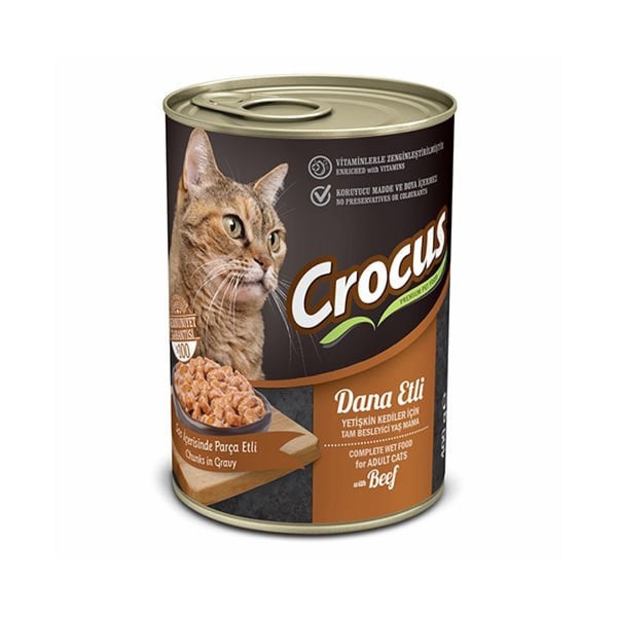 Crocus Dana Etli Yetişkin Kedi Yaş Maması 400 Gr Crocus Dana Etli Yetişkin Kedi Yaş Maması 400 Gr