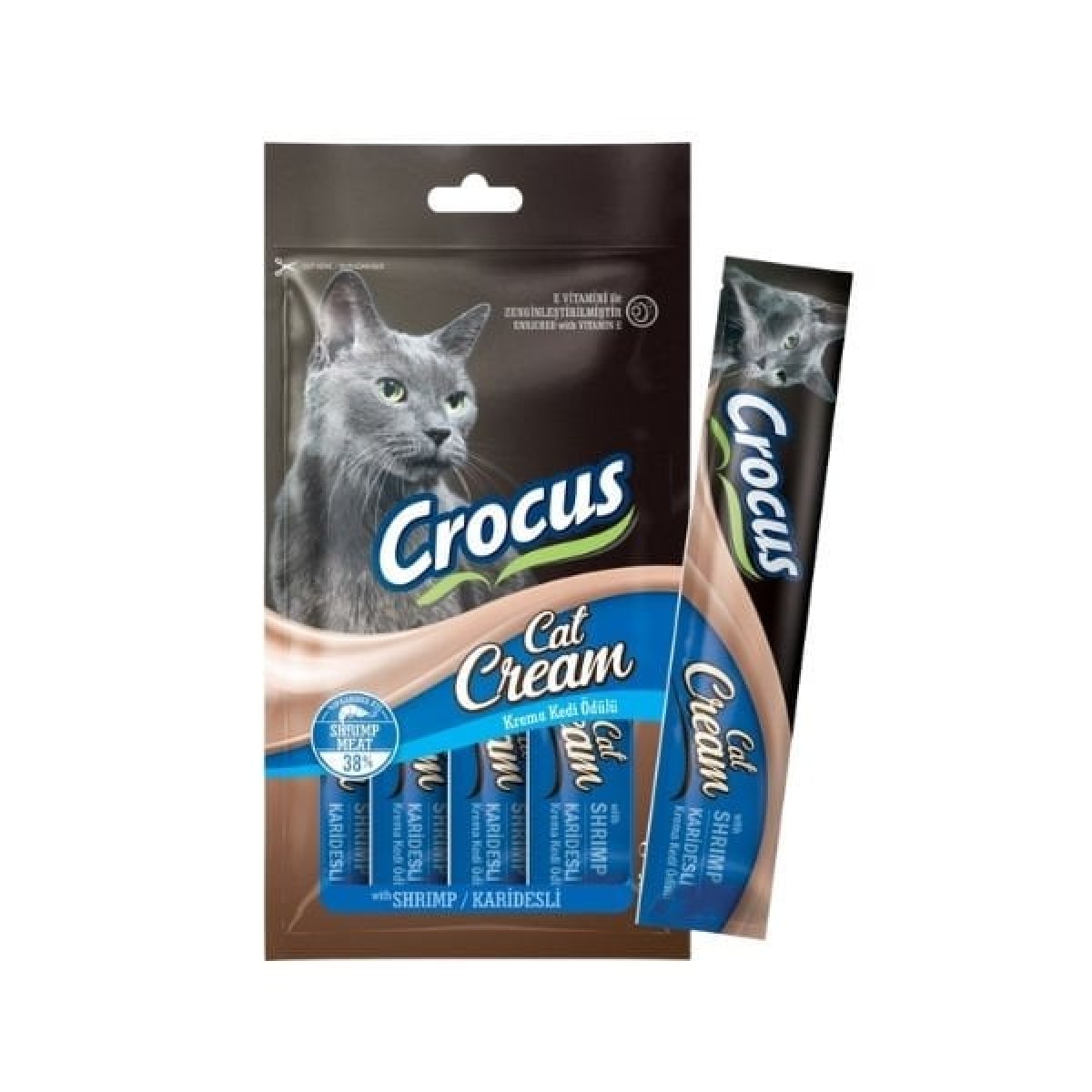 Crocus Karidesli Sıvı Kedi Ödül Maması 15 Gr 4 Adet Crocus Karidesli Sıvı Kedi Ödül Maması 15 Gr 4 Adet