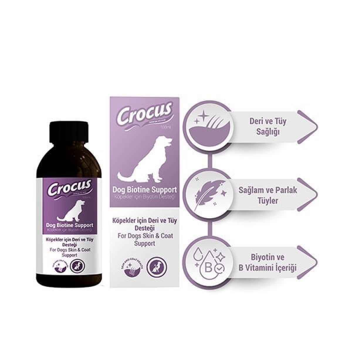 Crocus Köpek Deri ve Tüy Sağlığı Destekleyici Damla 100 Ml Crocus Köpek Deri ve Tüy Sağlığı Destekleyici Damla 100 Ml