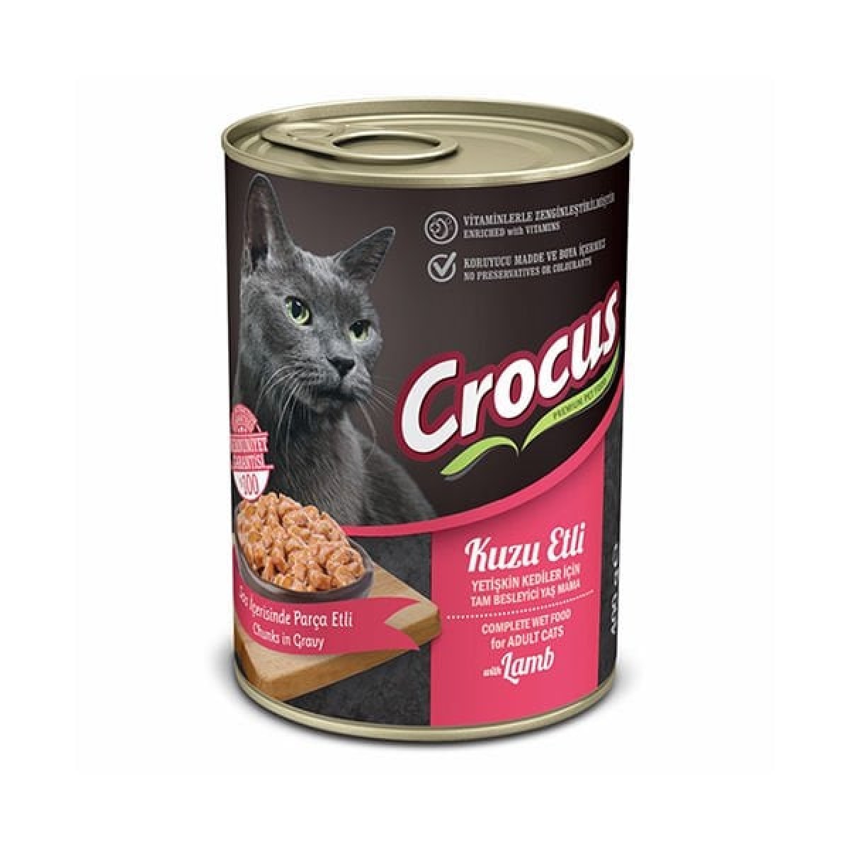 Crocus Kuzu Etli Yaş Kedi Maması 400 Gr Crocus Kuzu Etli Yaş Kedi Maması 400 Gr