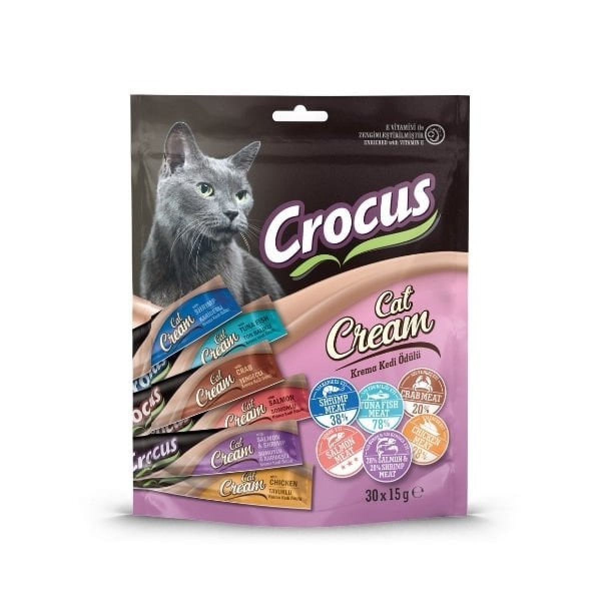 Crocus Multipack Karışık Lezzet Sıvı Kedi Ödül Maması 15 Gr 30 Adet Crocus Multipack Karışık Lezzet Sıvı Kedi Ödül Maması 15 Gr 30 Adet