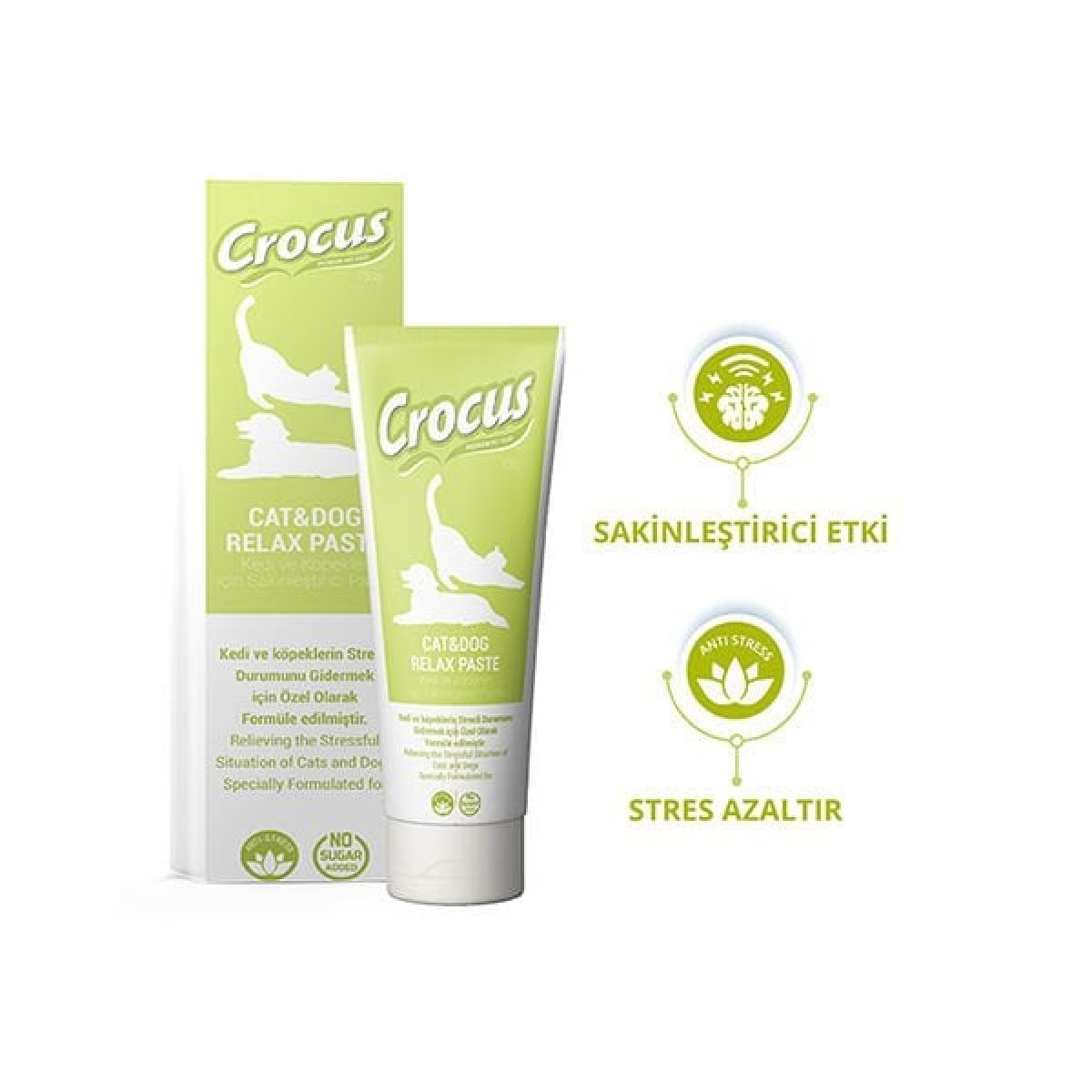 Crocus Relax Kedi ve Köpek Sakinleştirici Macunu 100 Gr Crocus Relax Kedi ve Köpek Sakinleştirici Macunu 100 Gr
