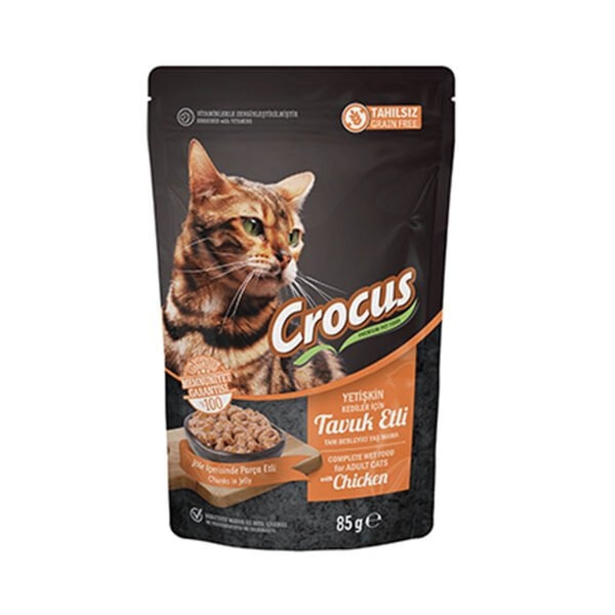 Crocus Tahılsız Pouch Jöleli Tavuklu Yetişkin Konserve Kedi Maması 85 Gr Crocus Tahılsız Pouch Jöleli Tavuklu Yetişkin Konserve Kedi Maması 85 Gr