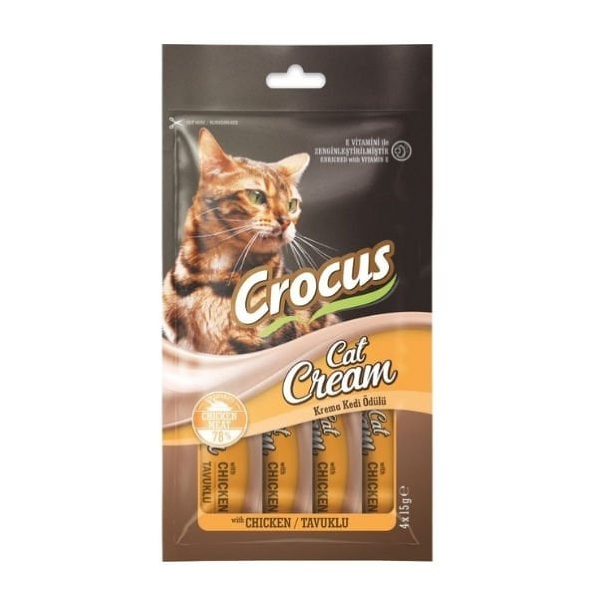 Crocus Tavuklu Sıvı Kedi Ödül Maması 15 Gr 4 Adet Crocus Tavuklu Sıvı Kedi Ödül Maması 15 Gr 4 Adet