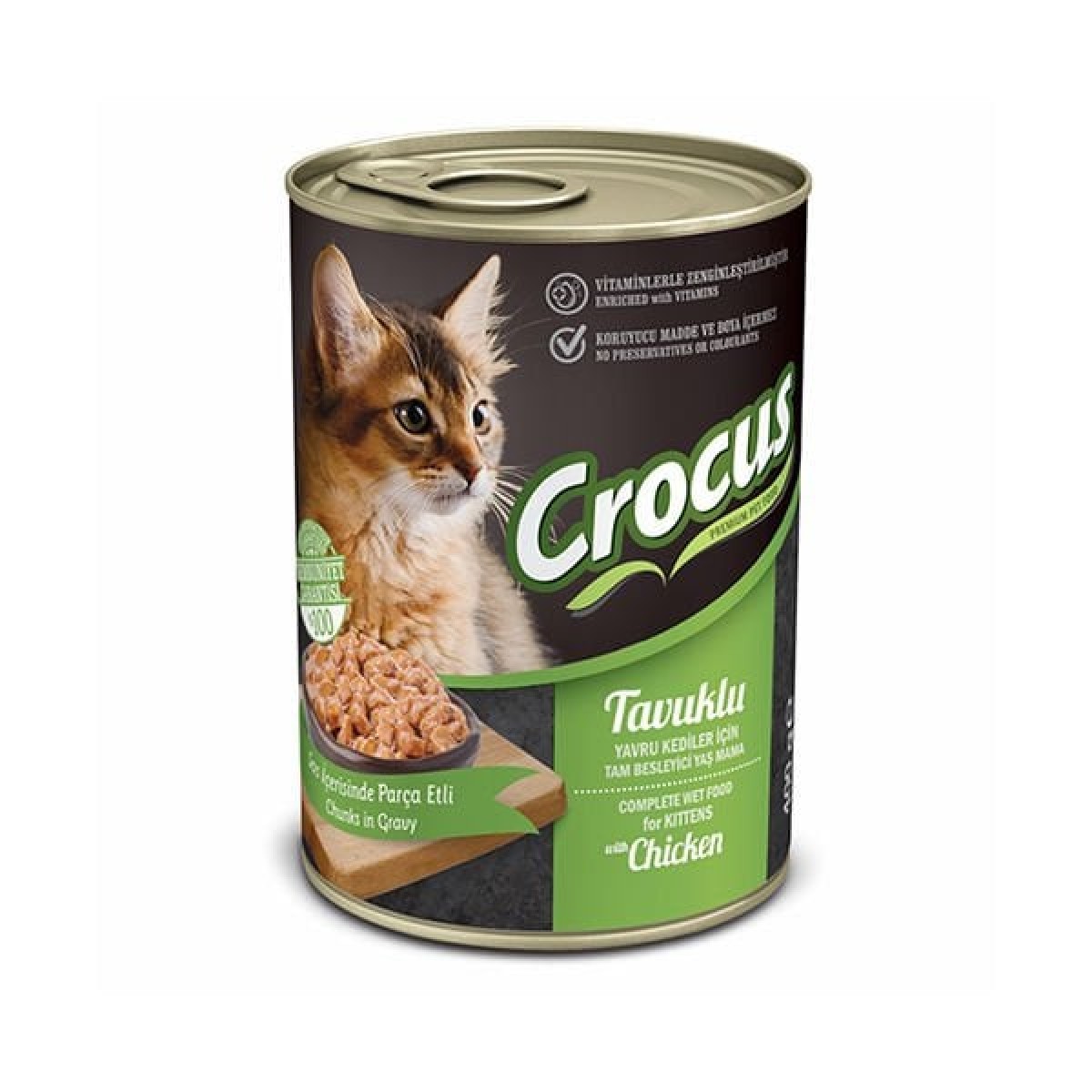 Crocus Tavuklu Yavru Kedi Yaş Maması 400 Gr Crocus Tavuklu Yavru Kedi Yaş Maması 400 Gr