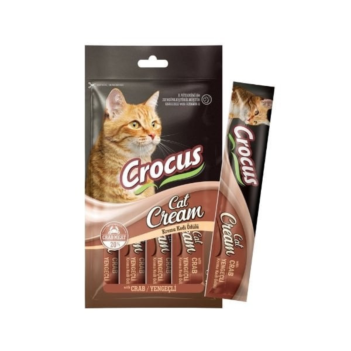 Crocus Yengeçli Sıvı Kedi Ödül Maması 15 Gr 4 Adet Crocus Yengeçli Sıvı Kedi Ödül Maması 15 Gr 4 Adet