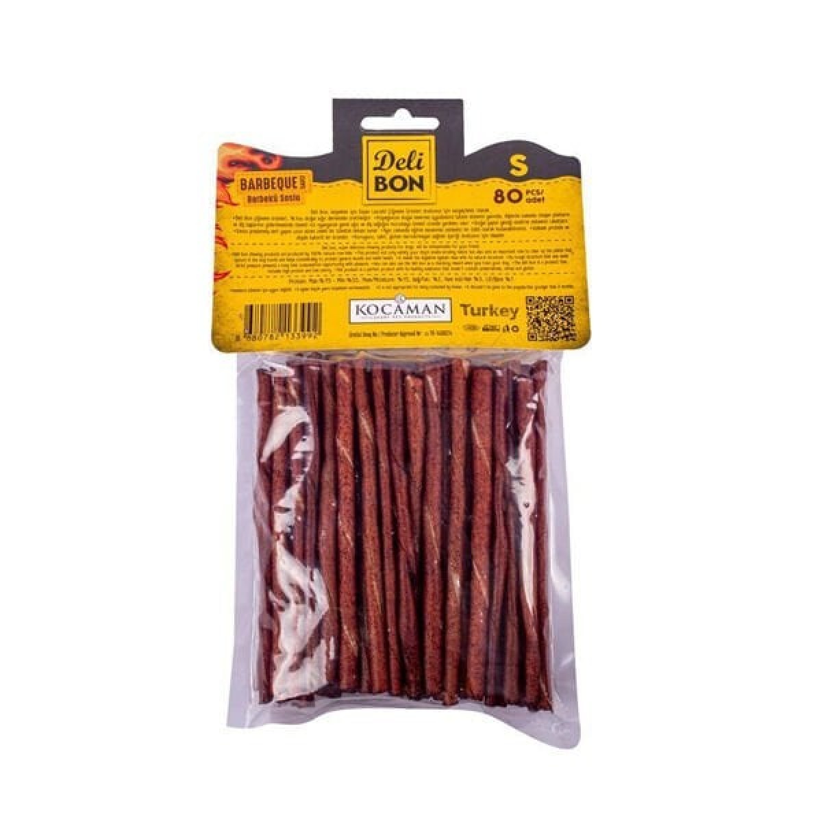 Delibon Deri Burgu Çubuk Barbekü Aromalı Kemik Köpek Ödülü İnce 80 Adet Delibon Deri Burgu Çubuk Barbekü Aromalı Kemik Köpek Ödülü İnce 80 Adet