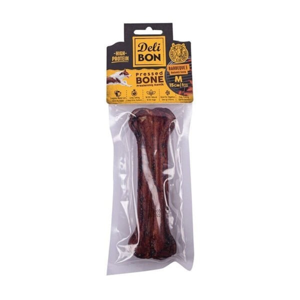 Delibon Deri Pres Barbekü Aromalı Kemik Köpek Ödülü Medium 15 Cm 1 Adet Delibon Deri Pres Barbekü Aromalı Kemik Köpek Ödülü Medium 15 Cm 1 Adet