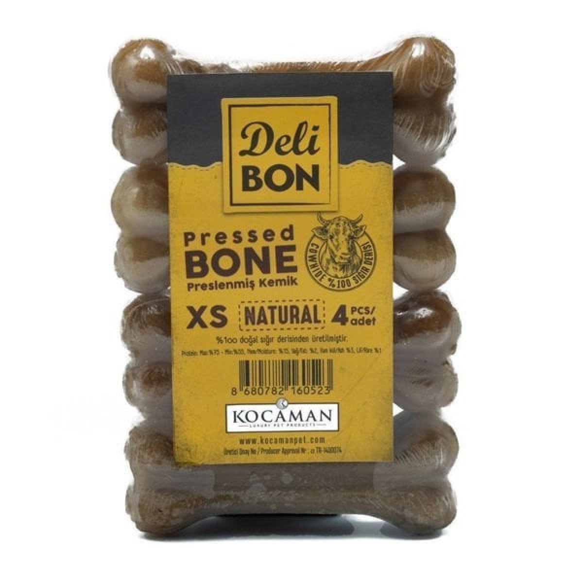 Delibon Deri Pres Vakumlu Kemik Köpek Ödülü Naturel 7 Cm 4 Adet Delibon Deri Pres Vakumlu Kemik Köpek Ödülü Naturel 7 Cm 4 Adet