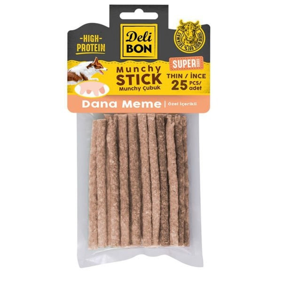 Delibon Süper Munchy Çubuk Dana Memeli Köpek Çiğneme Kemiği İnce 25 Adet Delibon Süper Munchy Çubuk Dana Memeli Köpek Çiğneme Kemiği İnce 25 Adet