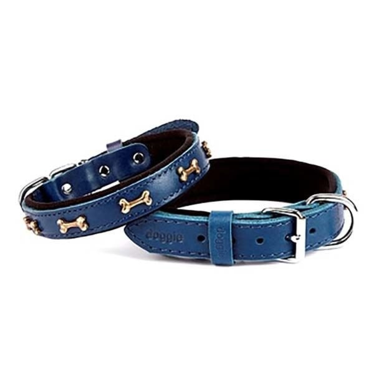 Doggie Comfort Deri Kemik Süslü Köpek Boyun Tasması Medium Mavi 2x35-40 Cm Doggie Comfort Deri Kemik Süslü Köpek Boyun Tasması Medium Mavi 2x35-40 Cm