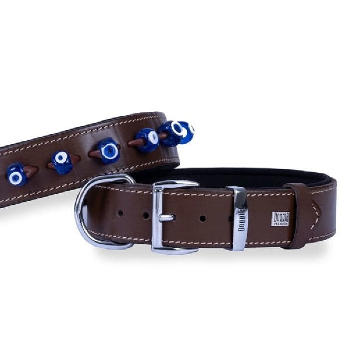 Doggie Comfort Deri Nazar Boncuklu Köpek Boyun Tasması Large Kahverengi 4x57-65 Cm Doggie Comfort Deri Nazar Boncuklu Köpek Boyun Tasması Large Kahverengi 4x57-65 Cm