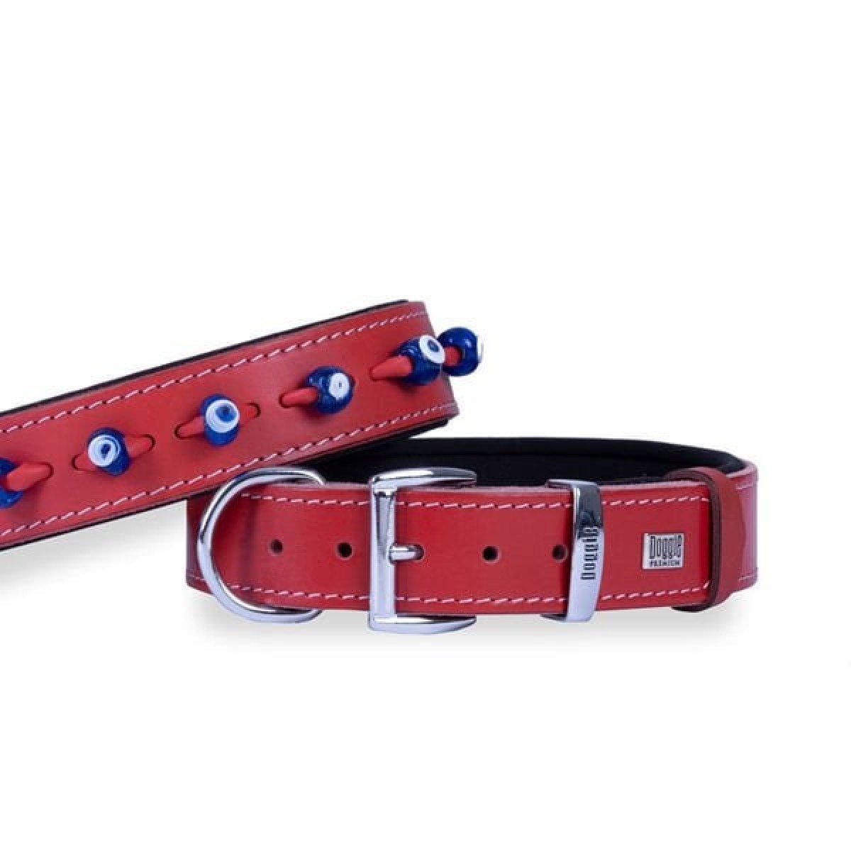 Doggie Comfort Deri Nazar Boncuklu Köpek Boyun Tasması Large Kırmızı 3.5x52-60 Cm Doggie Comfort Deri Nazar Boncuklu Köpek Boyun Tasması Large Kırmızı 3.5x52-60 Cm