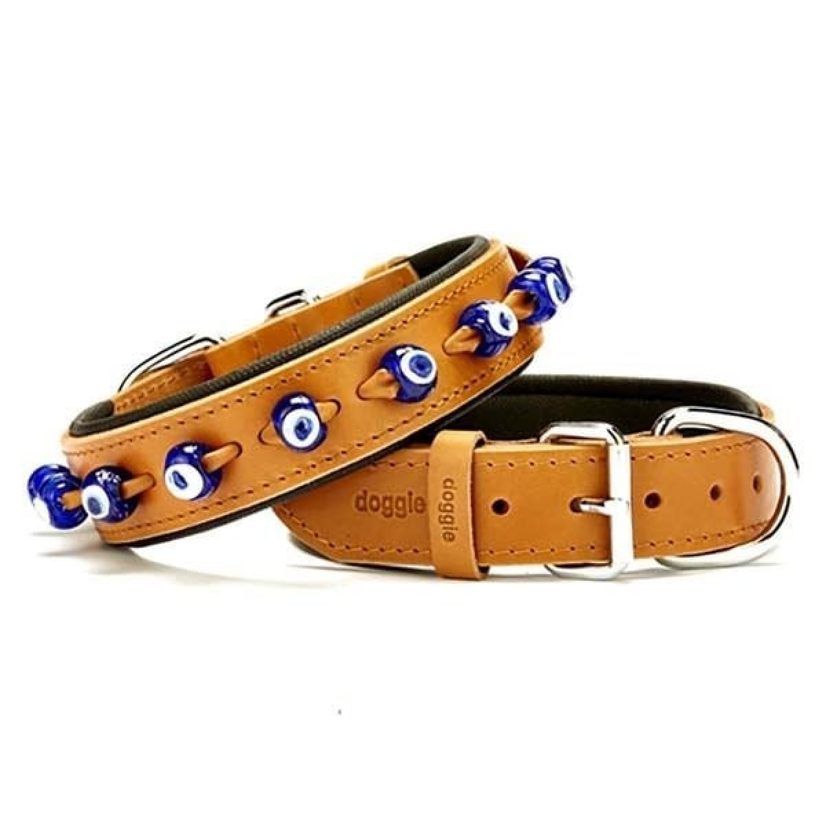 Doggie Comfort Deri Nazar Boncuklu Köpek Boyun Tasması Medium Camel 3.5x47-55 Cm Doggie Comfort Deri Nazar Boncuklu Köpek Boyun Tasması Medium Camel 3.5x47-55 Cm