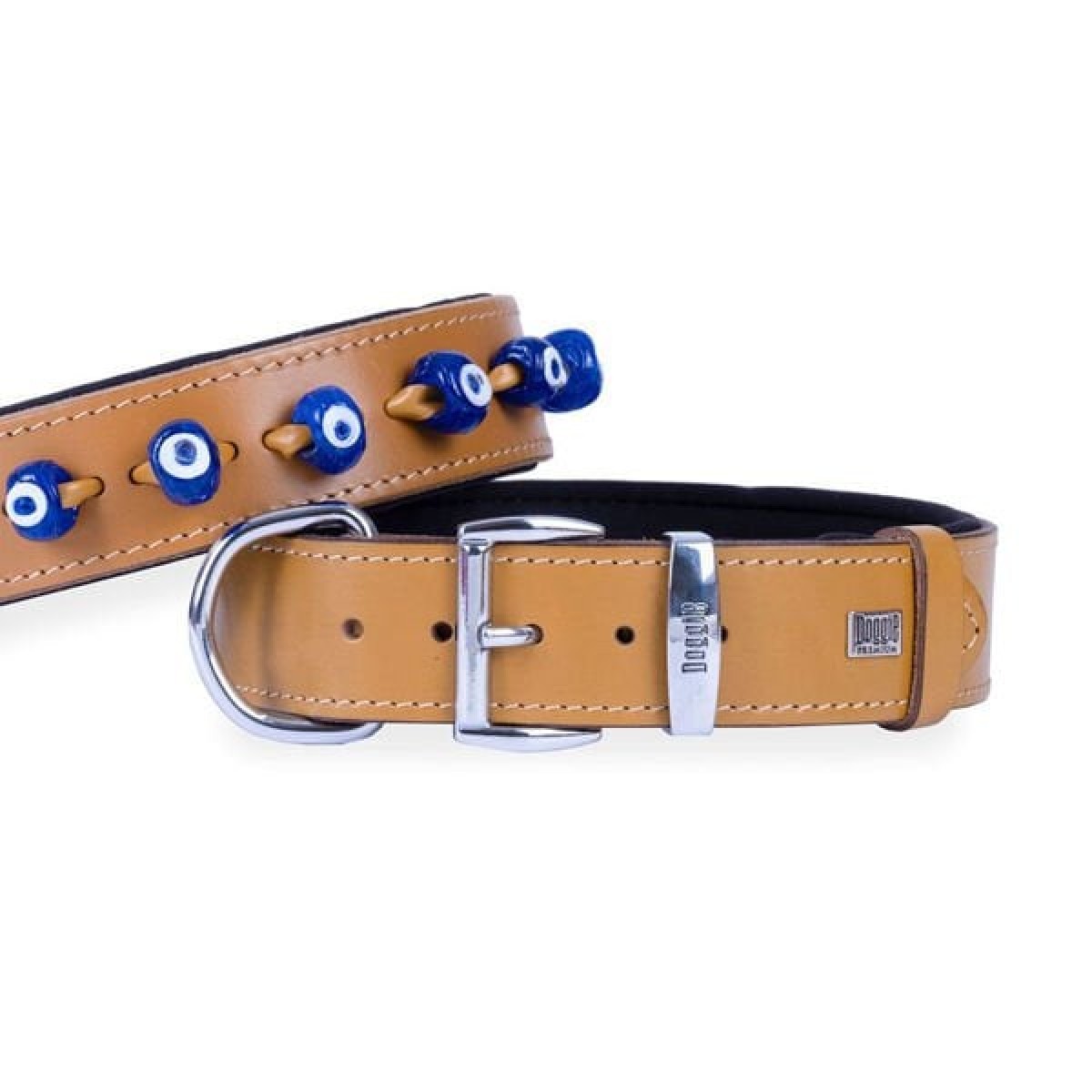 Doggie Comfort Deri Nazar Boncuklu Köpek Boyun Tasması Medium Camel 4x52-60 Cm Doggie Comfort Deri Nazar Boncuklu Köpek Boyun Tasması Medium Camel 4x52-60 Cm