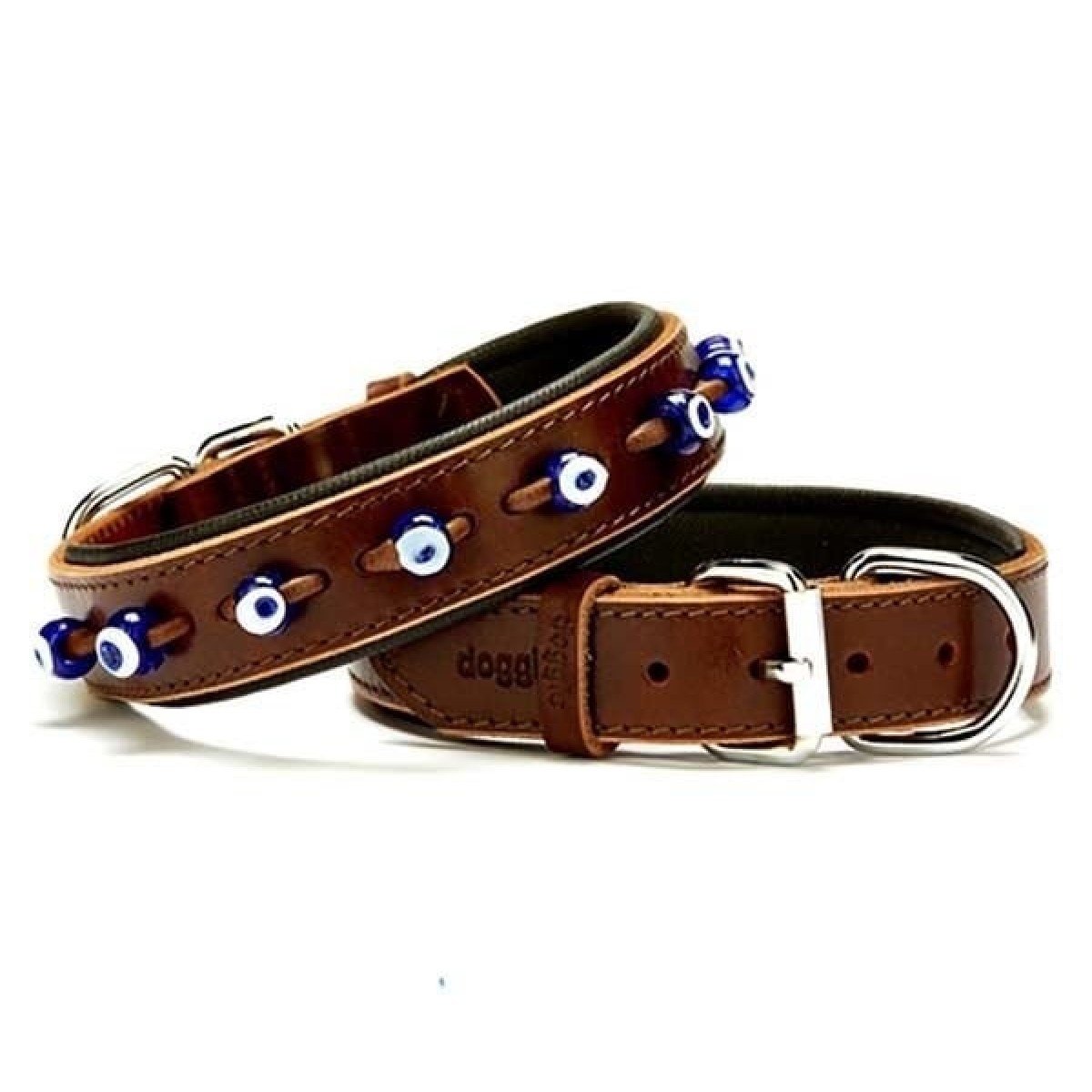Doggie Comfort Deri Nazar Boncuklu Köpek Boyun Tasması Medium Kahverengi 3x42-50 Cm Doggie Comfort Deri Nazar Boncuklu Köpek Boyun Tasması Medium Kahverengi 3x42-50 Cm