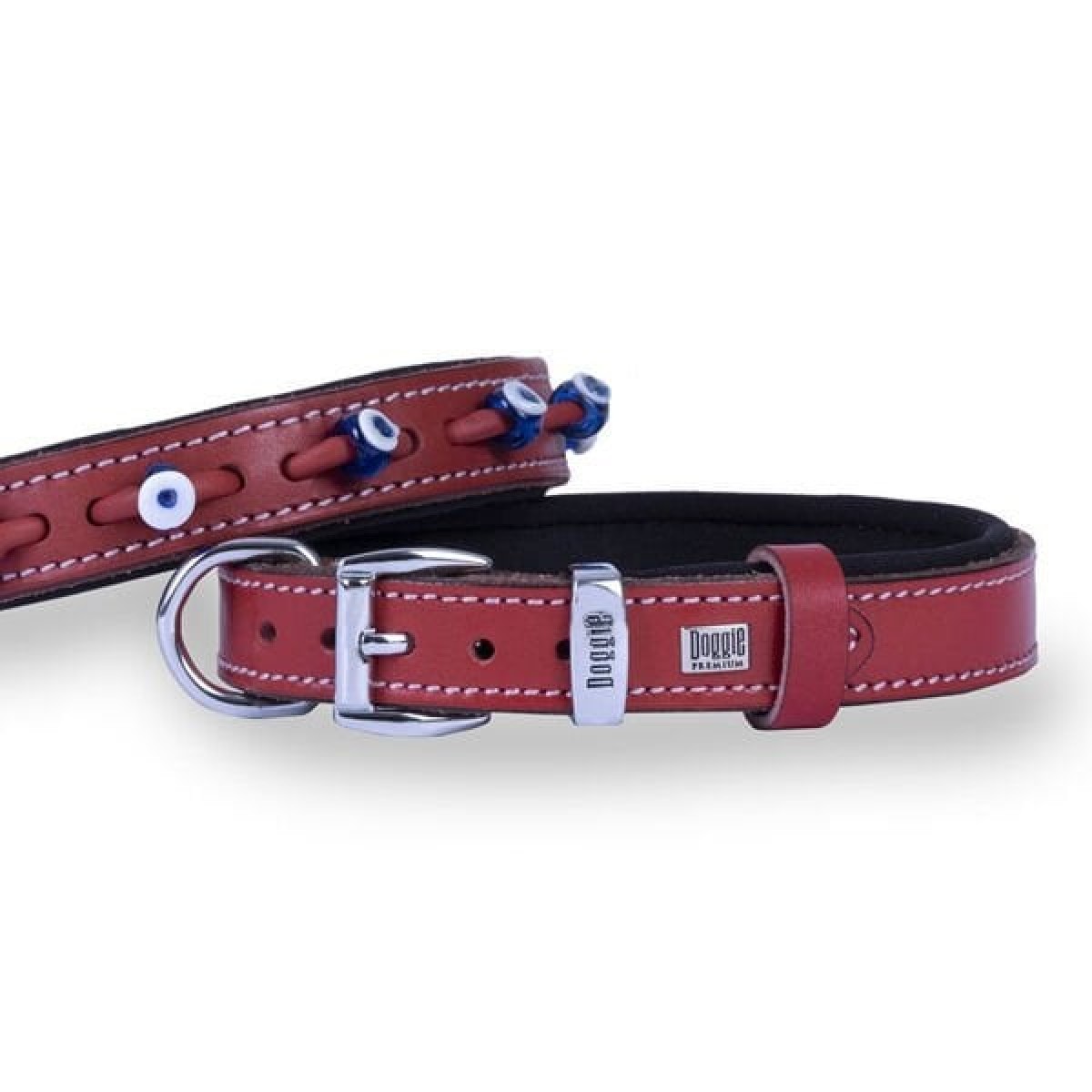 Doggie Comfort Deri Nazar Boncuklu Köpek Boyun Tasması Medium Kırmızı 2x35-40 Cm Doggie Comfort Deri Nazar Boncuklu Köpek Boyun Tasması Medium Kırmızı 2x35-40 Cm