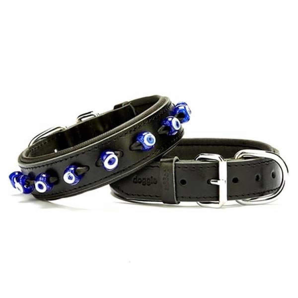 Doggie Comfort Deri Nazar Boncuklu Köpek Boyun Tasması Medium Siyah 3.5x47-55 Cm Doggie Comfort Deri Nazar Boncuklu Köpek Boyun Tasması Medium Siyah 3.5x47-55 Cm