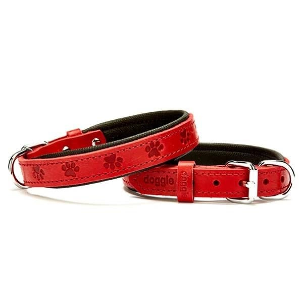 Doggie Comfort Deri Pati Desenli Köpek Boyun Tasması Medium Kırmızı 2x35-40 Cm Doggie Comfort Deri Pati Desenli Köpek Boyun Tasması Medium Kırmızı 2x35-40 Cm