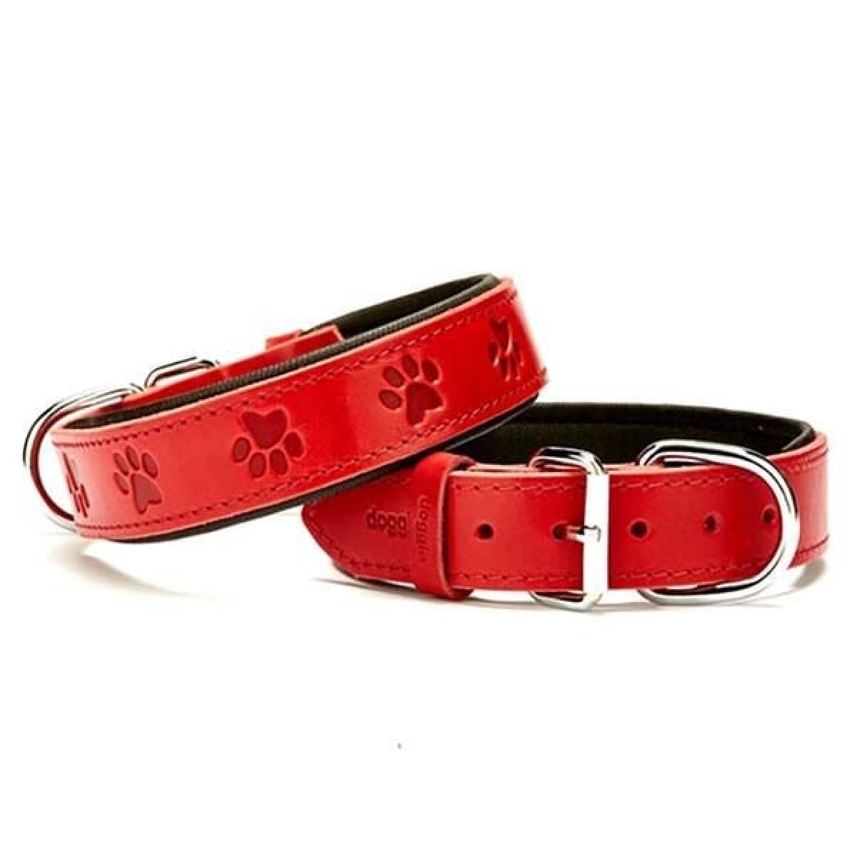 Doggie Comfort Deri Pati Desenli Köpek Boyun Tasması Medium Kırmızı 3.5x47-55 Cm Doggie Comfort Deri Pati Desenli Köpek Boyun Tasması Medium Kırmızı 3.5x47-55 Cm